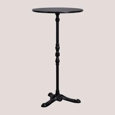 Mesa Alta De Bar Em Mármore Roma Mármore Negro Marquina & Redondo & Preto - Sklum