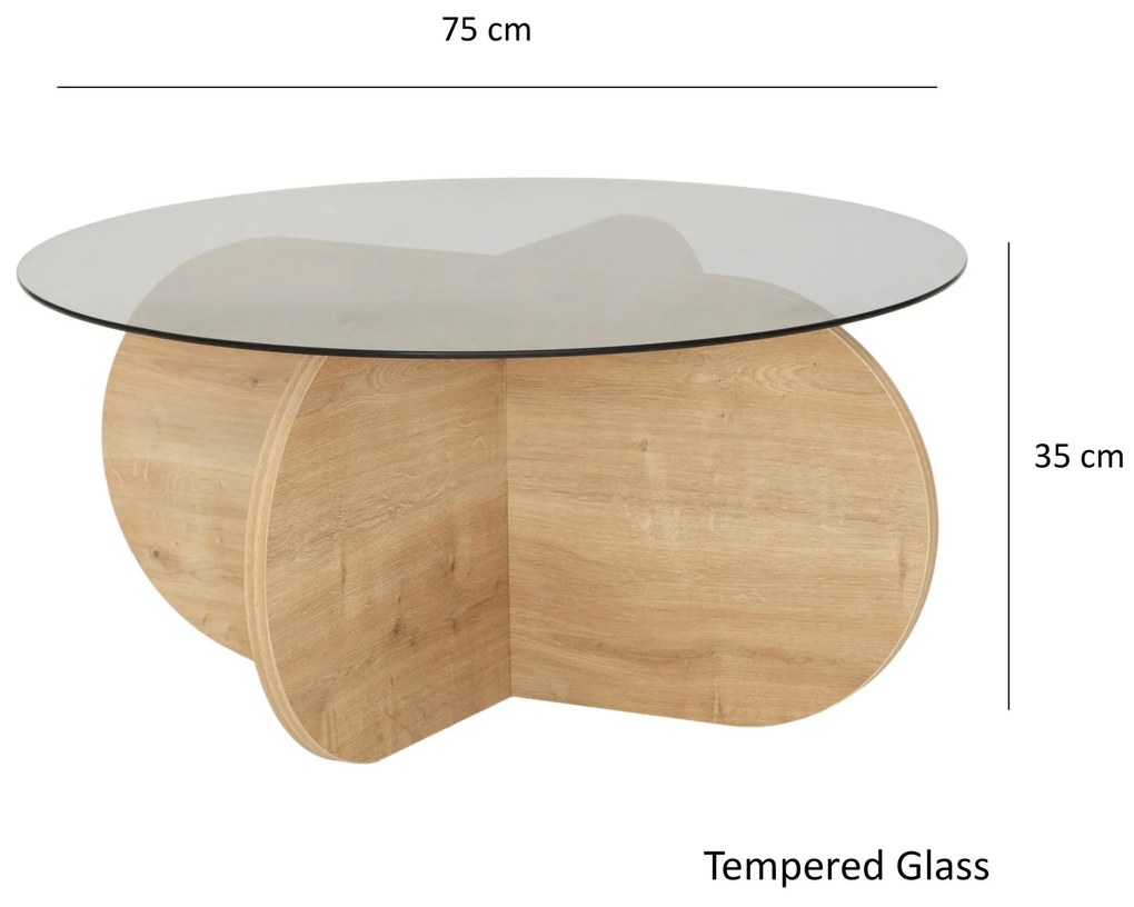 Mesa de Café Bubble – Carvalho Fumado – 75x35x75 cm
