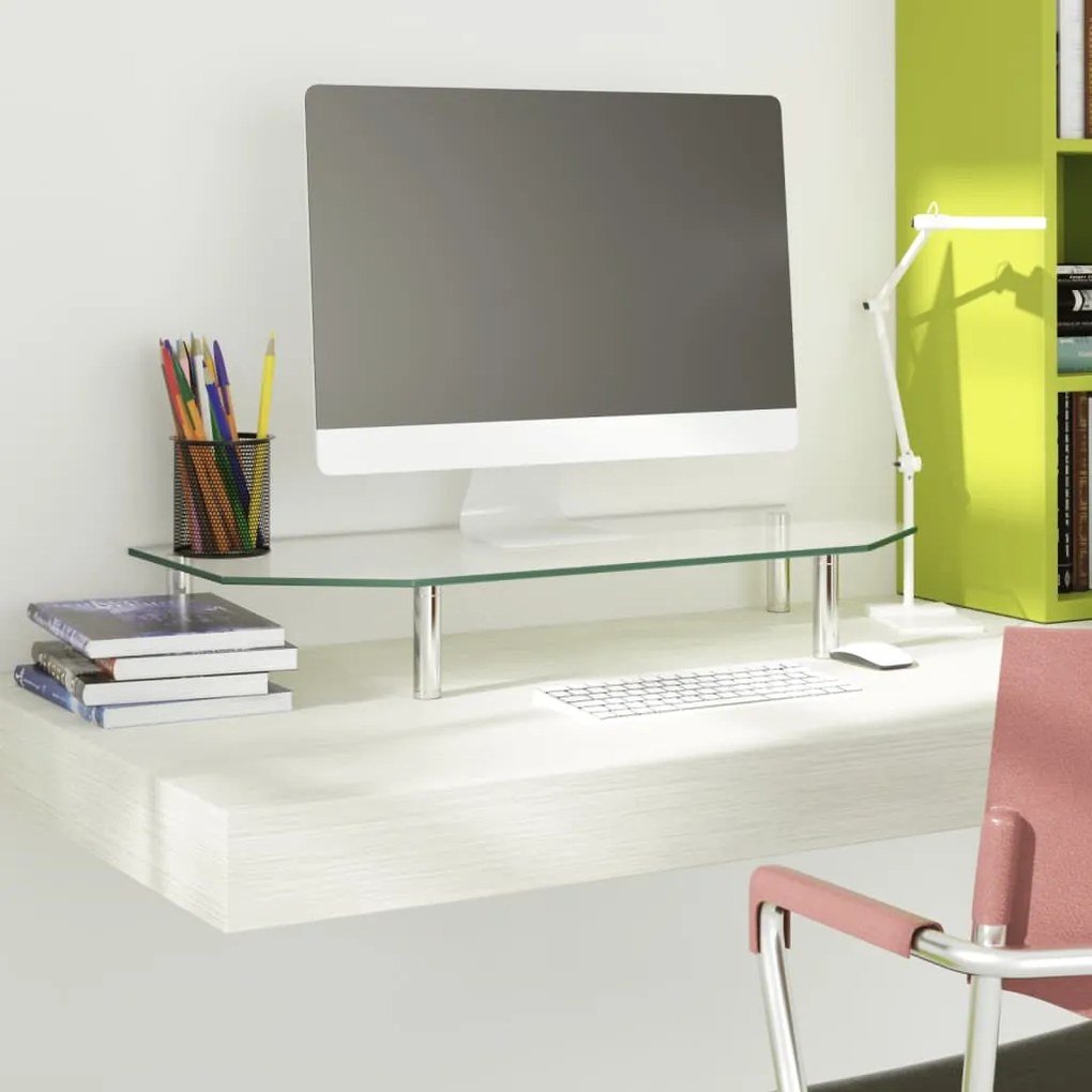 vidaXL Suporte para monitor 60x26x8,6 cm vidro transparente