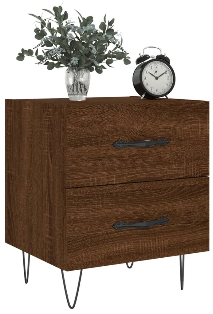 Mesa de cabeceira 2 pcs derivados de madeira carvalho castanho