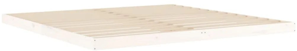 Estrutura de cama 200x200 cm madeira de pinho maciça branco
