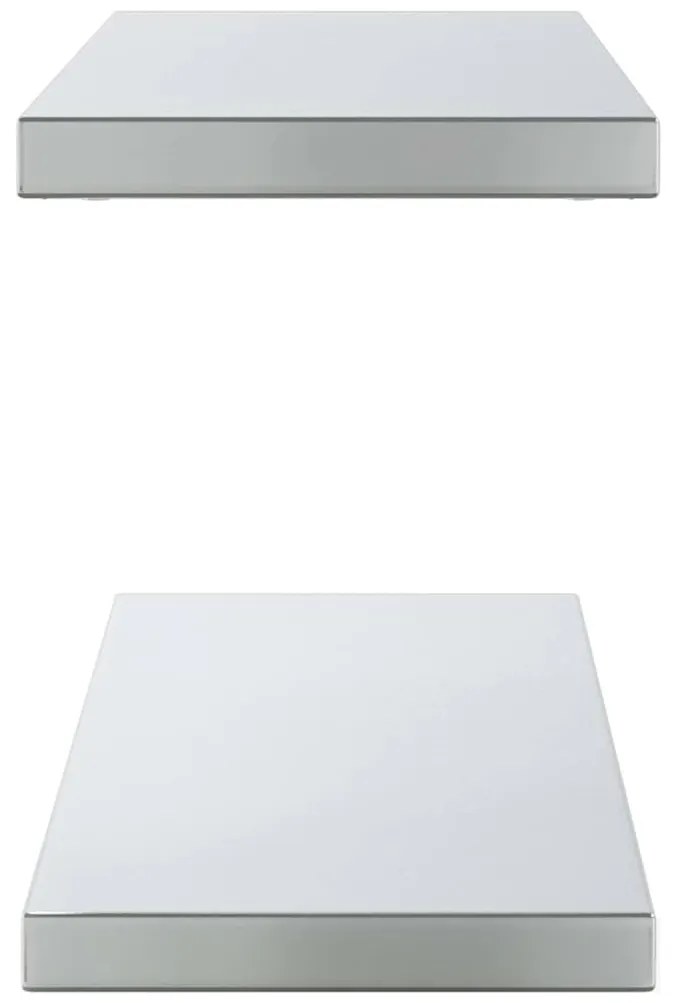 Prateleiras de parede 2pcs 100x23,5x3cm aço inoxidável prateado