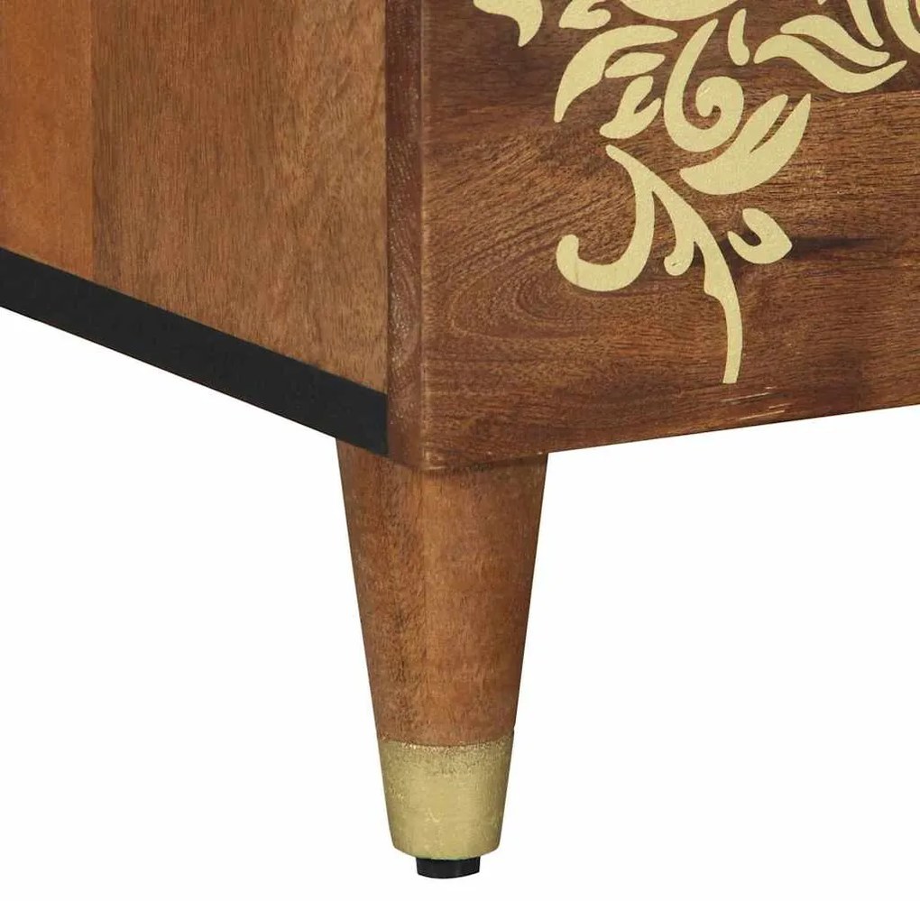 Mesa de Cabeceira Castanho mel Madeira maciça 50 x 33 x 60 cm