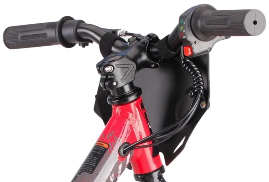 Bicicleta de equilíbrio elétrica para crianças de 24 volts, 16 polegadas -  vermelha