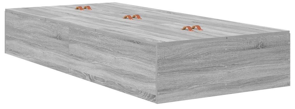 Cama com Arrumação vidaXL Cinza Sonoma 100x200 cm