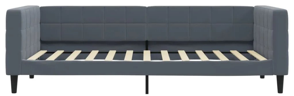 Sofá-cama com gavetão 90x200 cm veludo cinzento-escuro