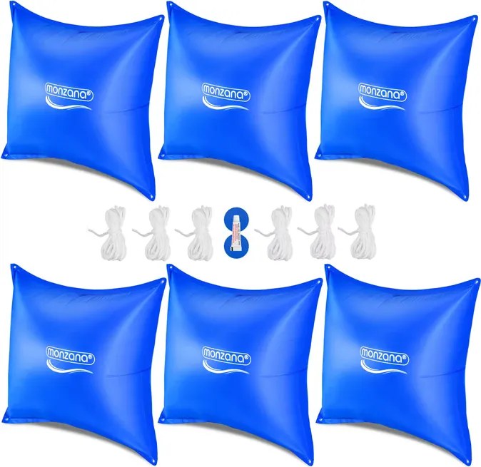 Conjunto de 6 almofadas para apoiar a cobertura da piscina 120x120cm -20°C azuis
