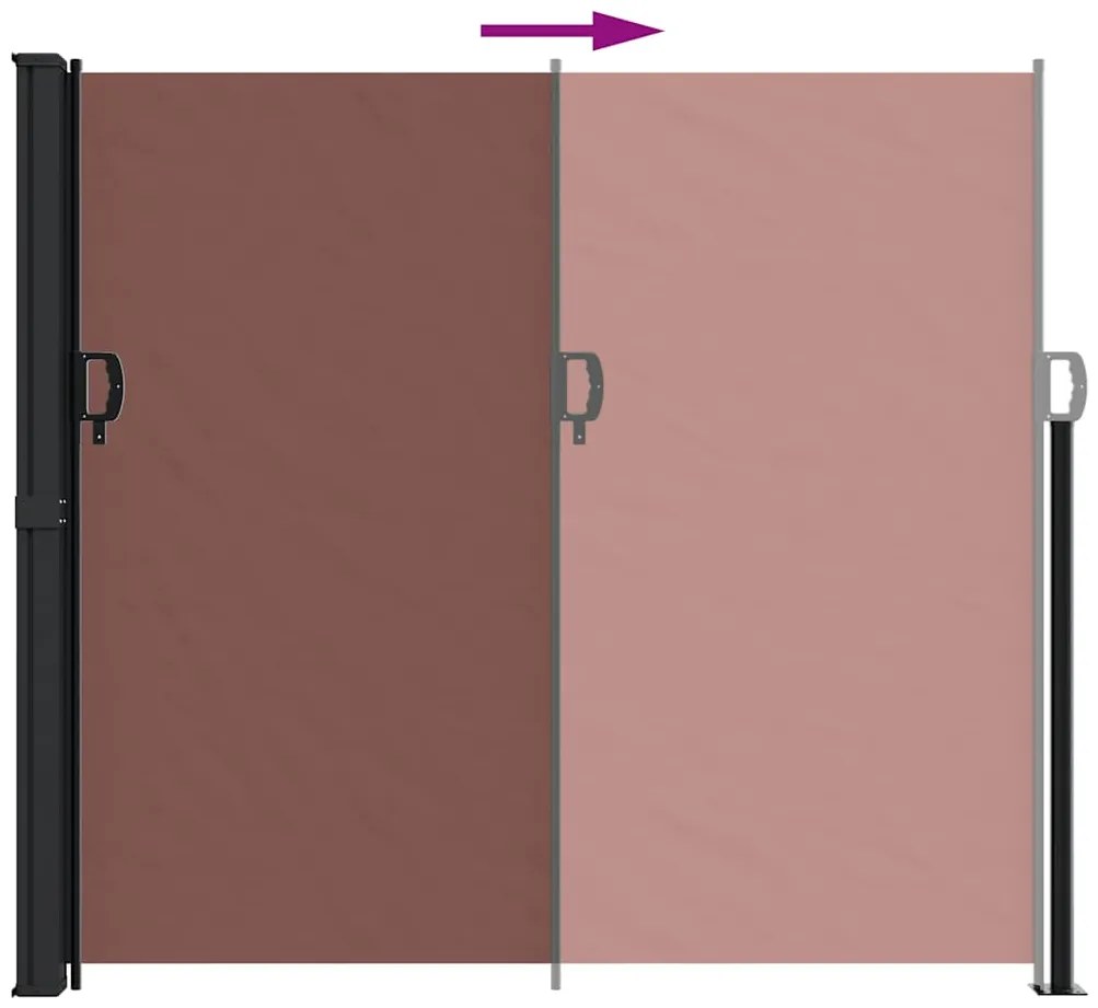 Toldo lateral retrátil 180x500 cm castanho