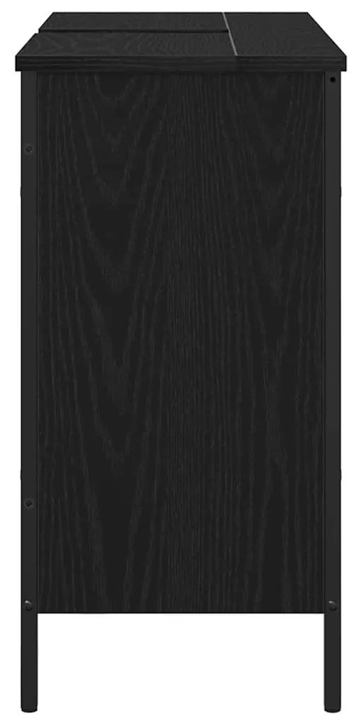 Armário de Pia de Banheiro vidaXL Carvalho Preto 80x30x60 cm Madeira E