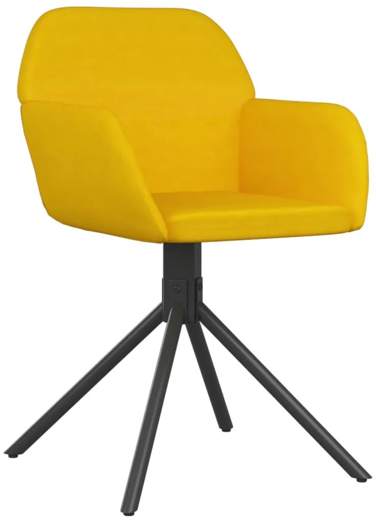 Cadeiras de jantar giratórias 2 pcs veludo amarelo