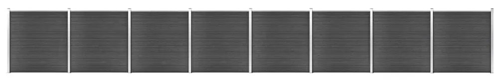 Conjunto de painel de vedação WPC 1391x186 cm preto