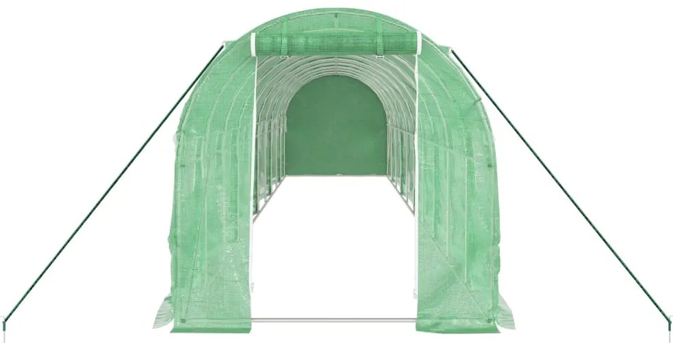 Estufa com estrutura de aço 20 m² 10x2x2 m verde