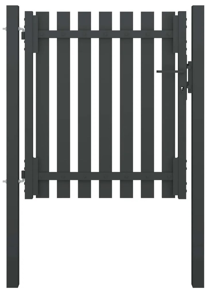 vidaXL Portão de cerca de jardim em aço 100x75 cm antracite