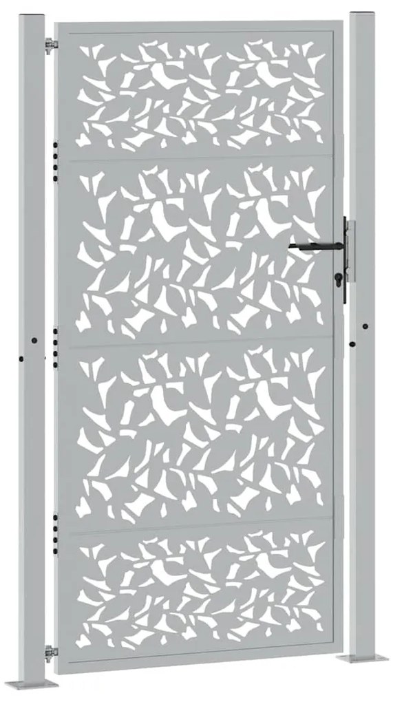 Portão de jardim 105x180 cm design de folha de aço resistente