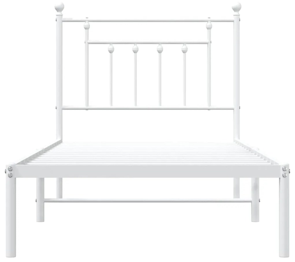 Estrutura de cama com cabeceira 90x190 cm metal branco