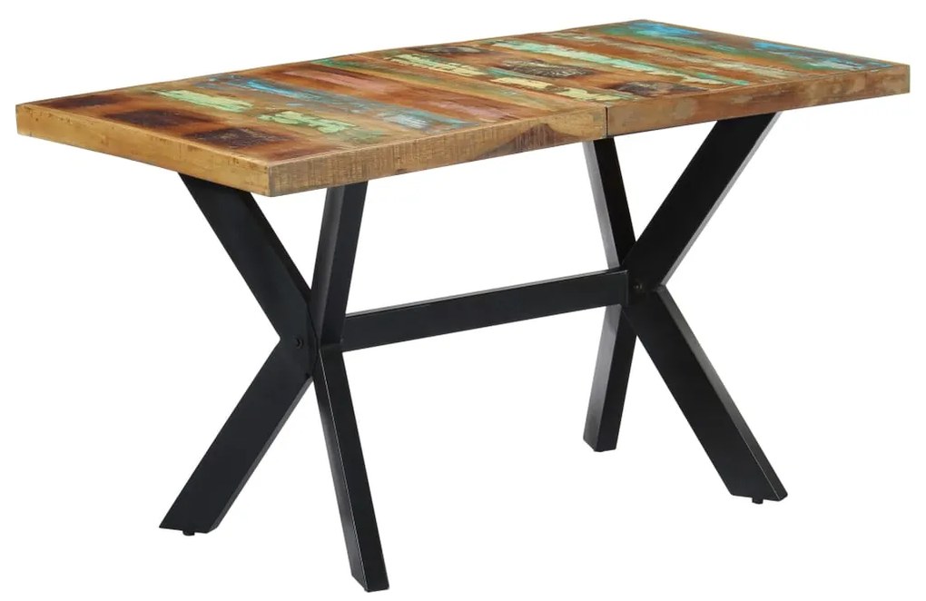 vidaXL Mesa de jantar 140x70x75 cm madeira recuperada maciça