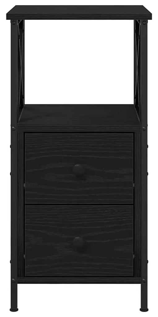 Mesa de Cabeceira vidaXL em Madeira de Carvalho Preta 34x35,5x70 cm em
