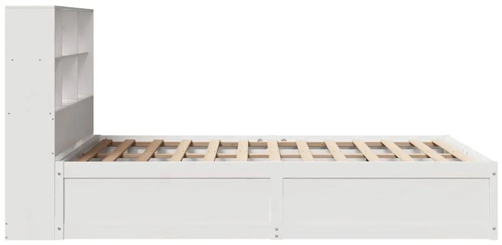Cama sem colchão 160x200 cm madeira de pinho maciça branco