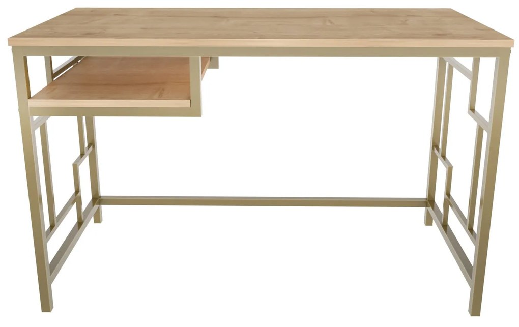 Secretária para Estudo Kennesaw - Dourado e Carvalho - 120x60x74,8 cm