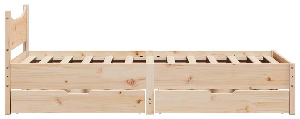 Estrutura de cama com gavetas 75x190 cm madeira de pinho maciça