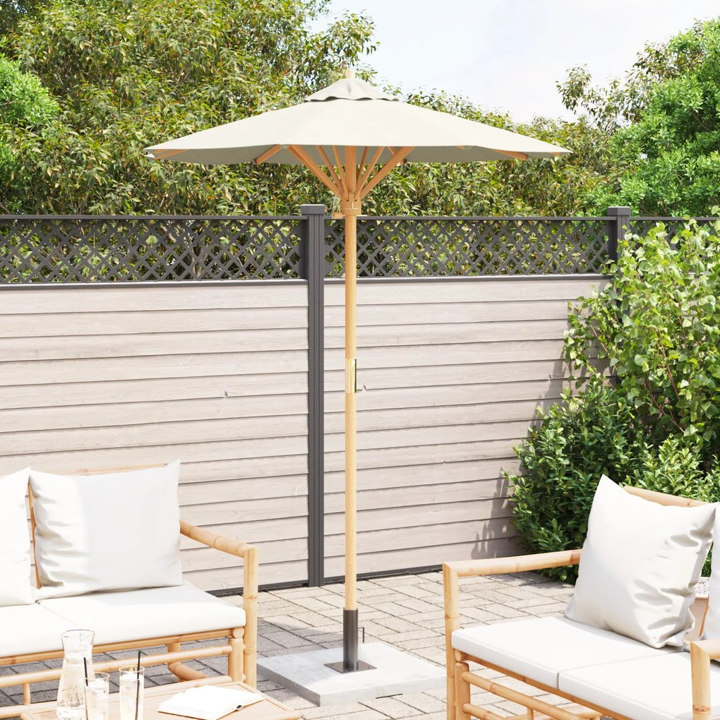Guarda-sóis de Jardim Branco Creme 150x210 cm Bambu