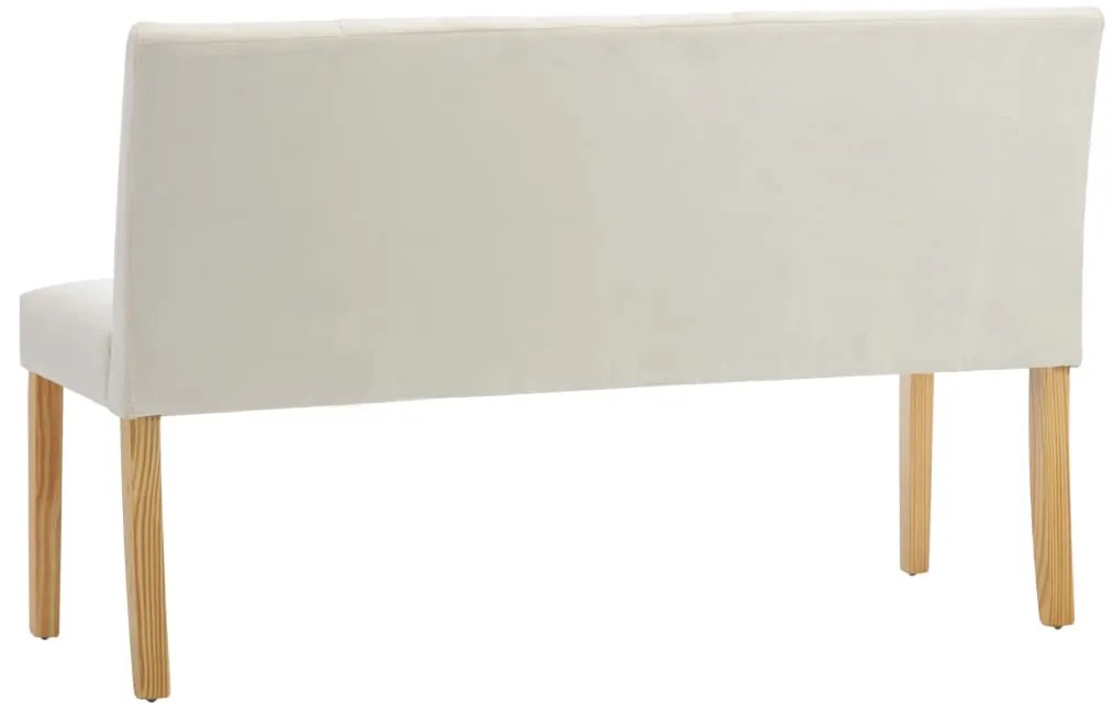 Banco 140 cm veludo cor creme
