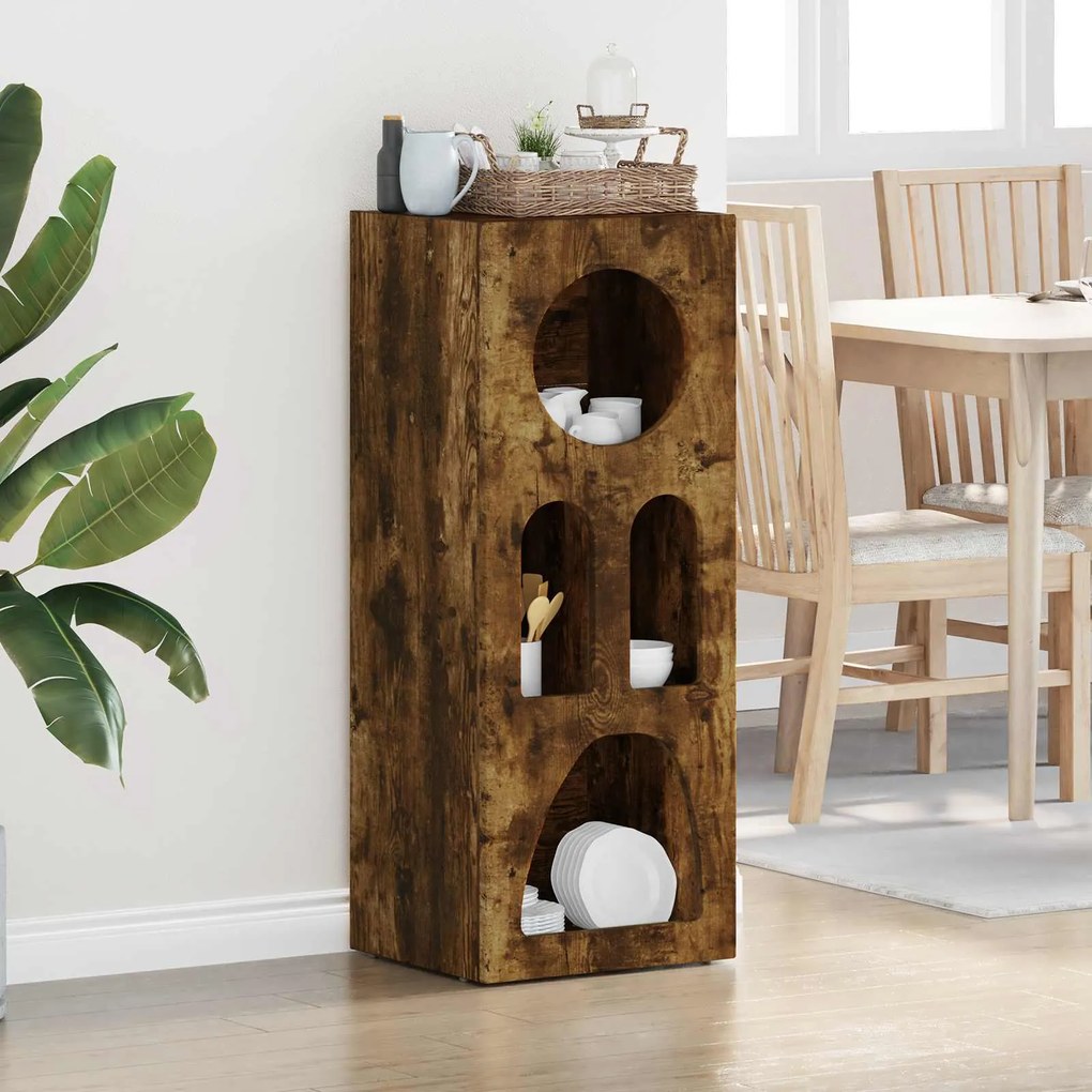 vidaXL Buffet Carvalho Defumado 40 x 35 x 100,5 cm Madeira processada