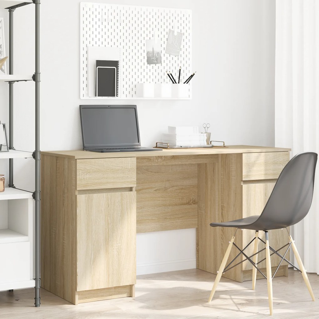 Mesa vidaXL Carvalho Sonoma 140x49x76 cm Madeira de engenharia