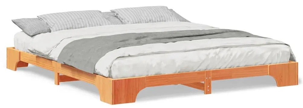 Estrutura de cama de chão Castanho 180 x 220 cm