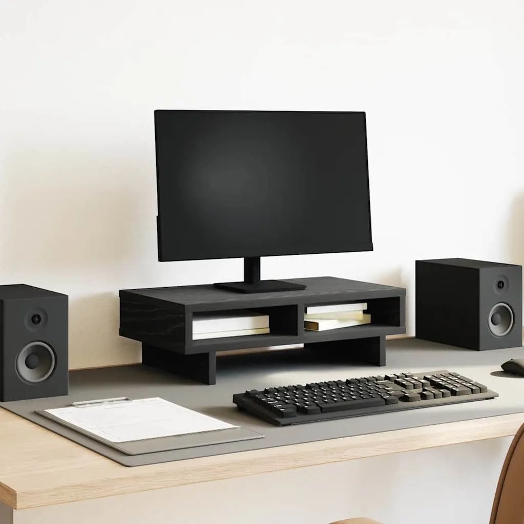 vidaXL Suporte monitor 50x27x15 cm derivados madeira carvalho preto