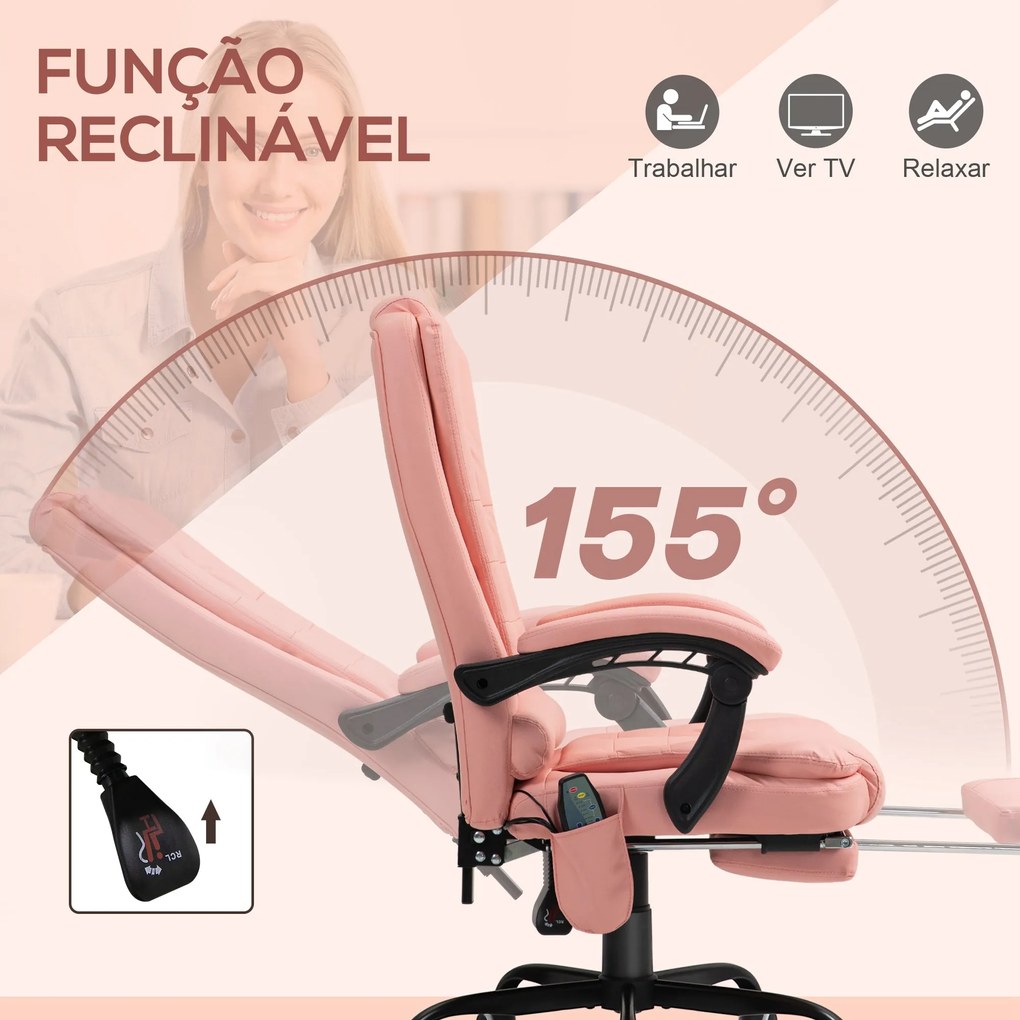 Vinsetto Cadeira de Massagem com 7 Pontos de Massagem Cadeira de Escri