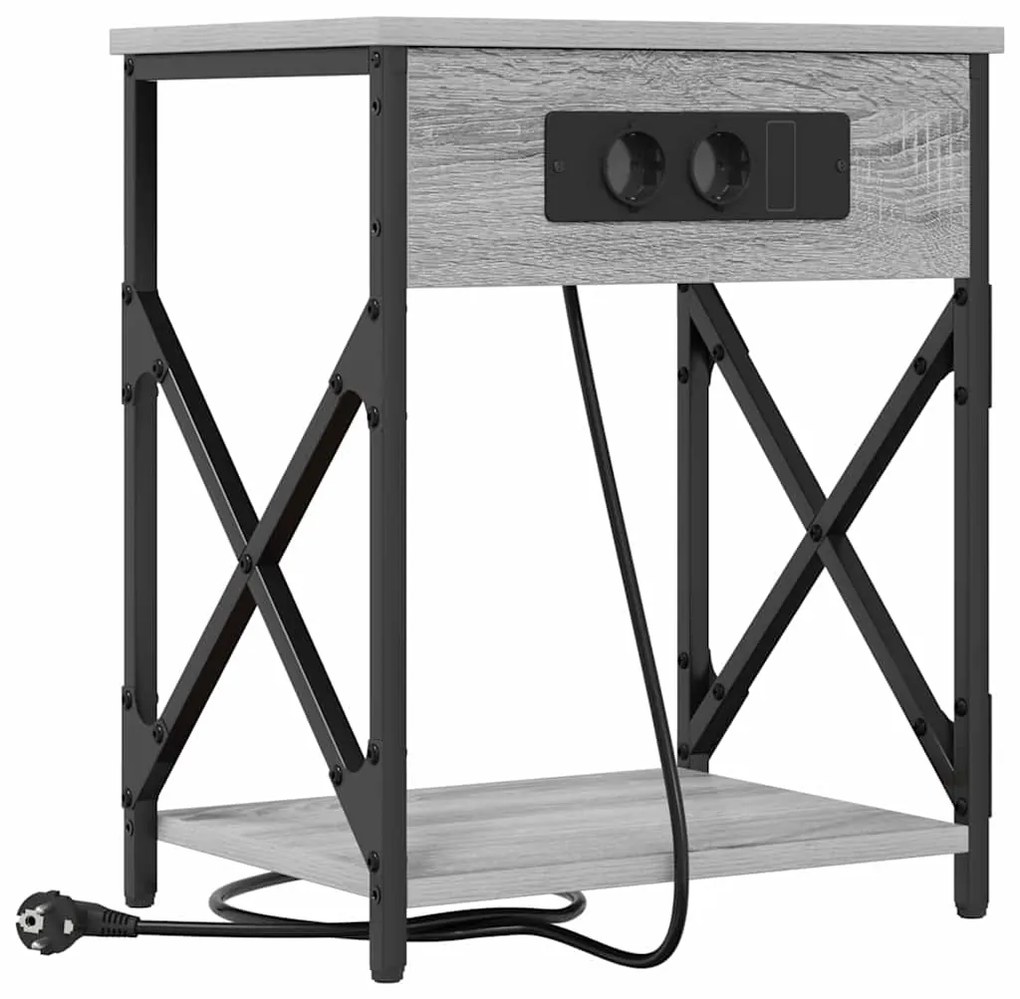 Armário de Cabeceira 2 pcs Sonoma cinzento 41 x 31 x 51 cm