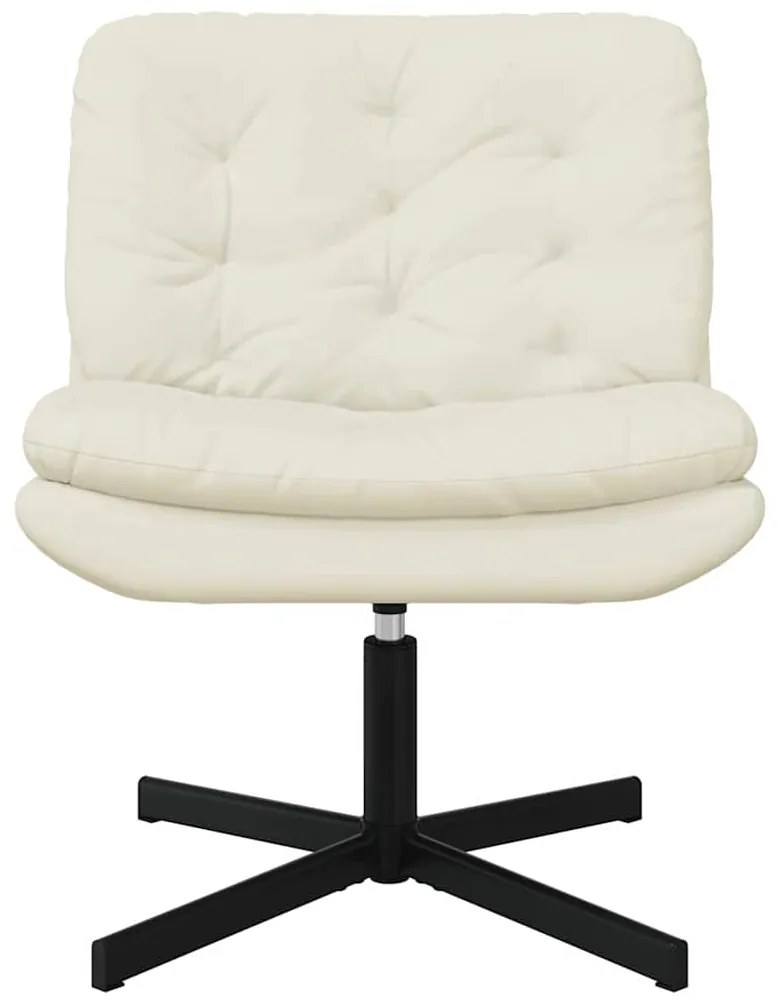 Cadeira Relaxante Giratória Creme 63 x 75 x 76 cm Veludo