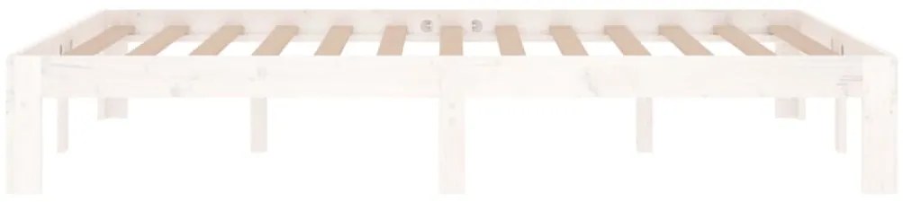 Estrutura cama pequena casal 120x190 cm pinho maciço branco