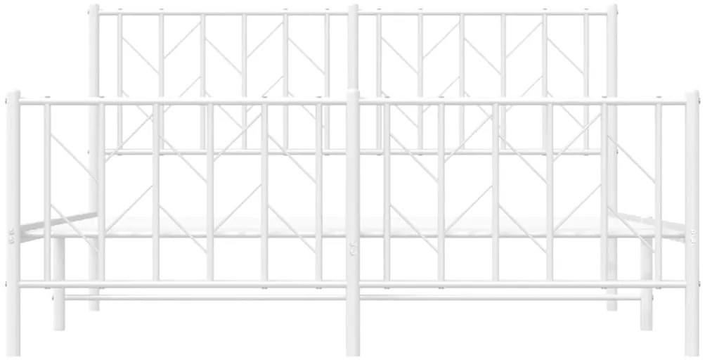 Estrutura de cama com cabeceira e pés 150x200 cm metal branco
