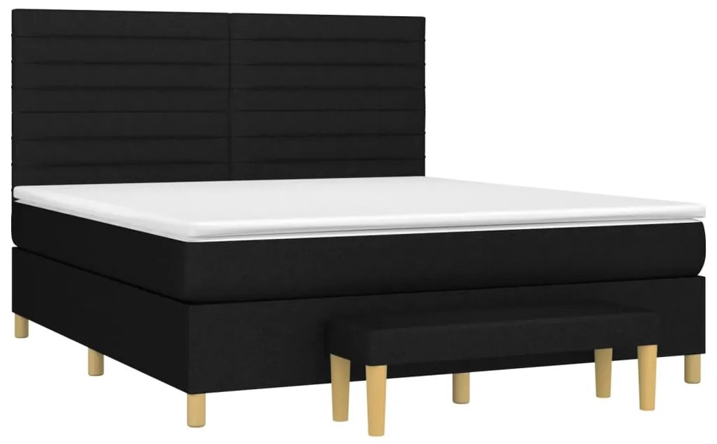 Cama com molas/colchão 180x200 cm tecido preto