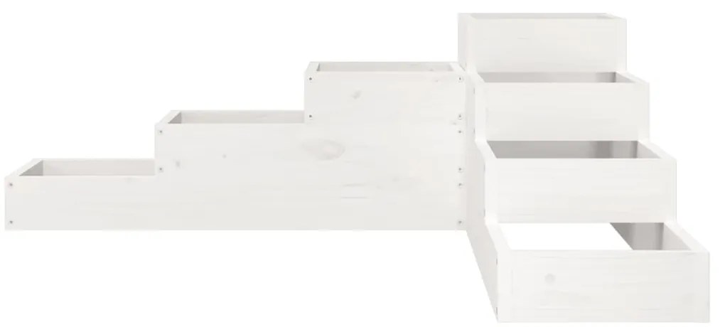 Floreira com 4 níveis 106x104,5x36 cm pinho maciço branco
