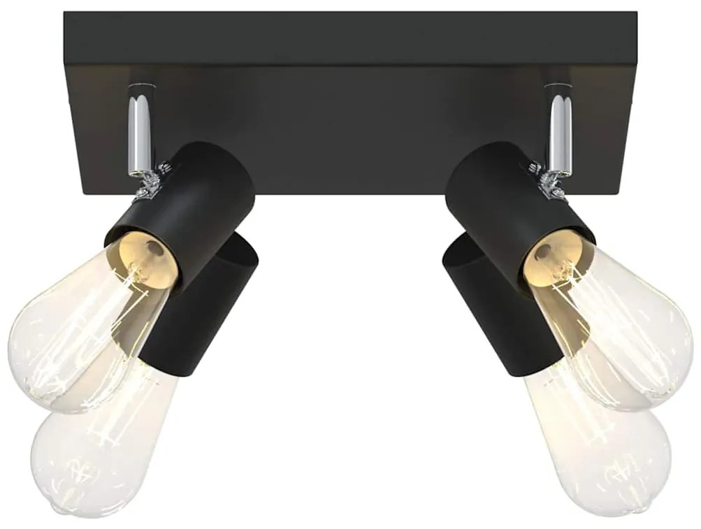 Spotlight de Tecto 4 Vias Ajustável Preto E27