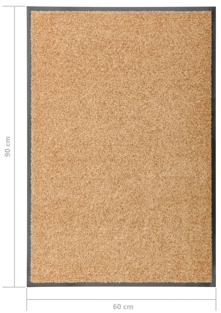 Tapete de porta lavável 60x90 cm creme