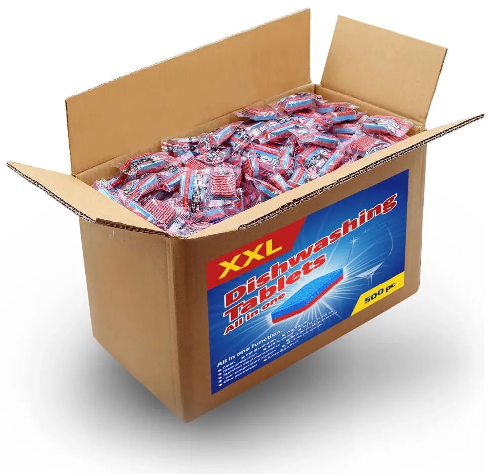 30144 vidaXL Pastilhas para a máquina da loiça 12-em-1 500 pcs 9 kg