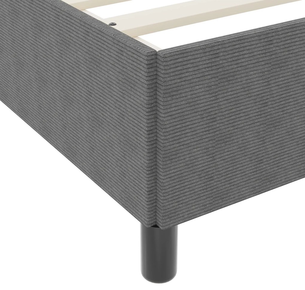 Estrutura de Cama vidaXL Cinzento-claro 90x200 cm Tecido de Corduroy