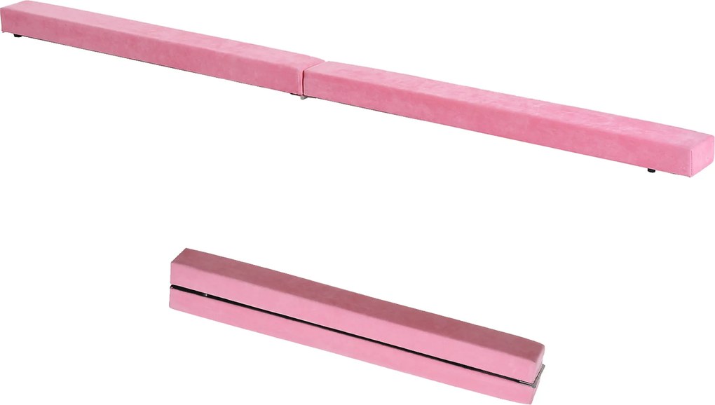 Barra de Equilíbrio Ginástica Dobrável 210 cm Barra de Ginástica Artística para Crianças Iniciantes e Ginastas 210x10x6,5 cm Rosa