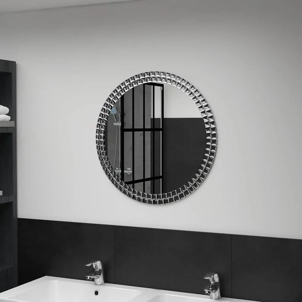 Espelho Banheiro Delma Arqueado 66x96cm - Moldura Metal Preto - Vidro Temperado - Parede Decorativo