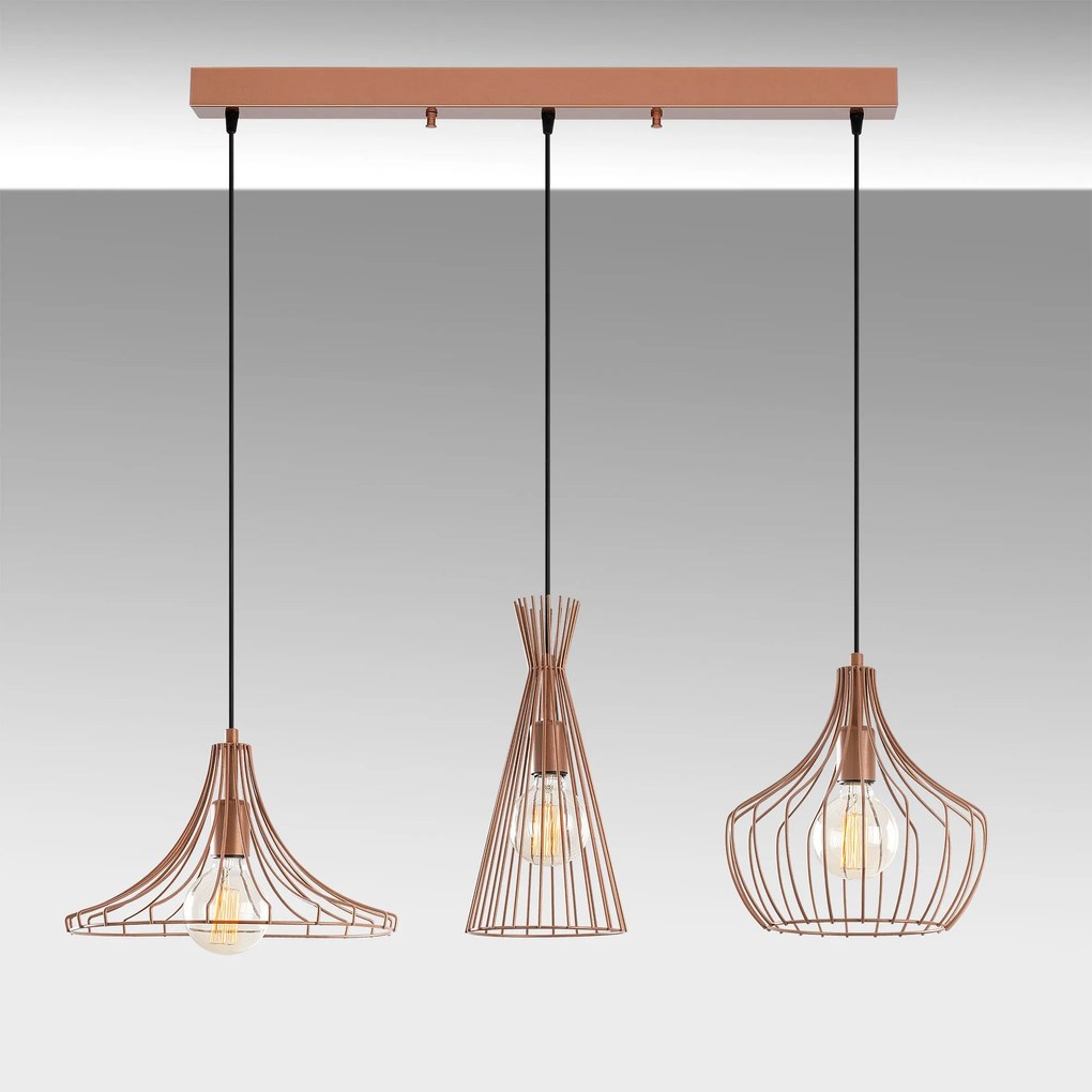 Candeeiro Chandelier Mezopotamya – Cobre – 110 x 37 cm