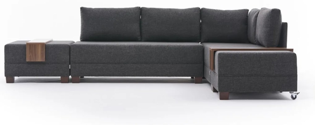 Sofá-cama de canto Fly – Antracite – 210 x 280 cm