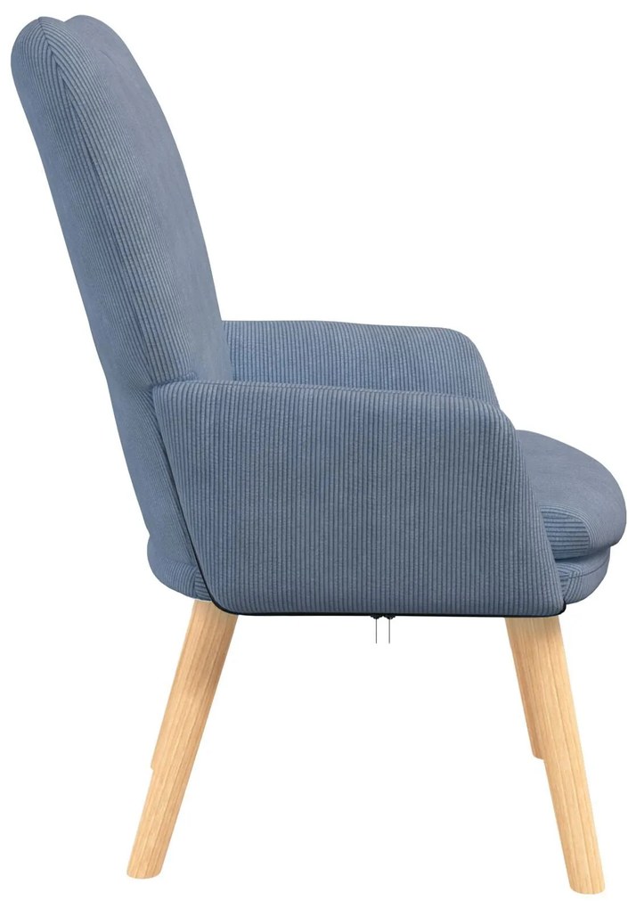 Cadeira Relaxante vidaXL em Tecido Azul de Corduroy