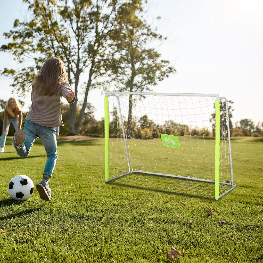 Baliza de Futebol com Estrutura Metálica e Rede para Treino no Jardim ao Ar Livre 186x62x123 cm Amarelo