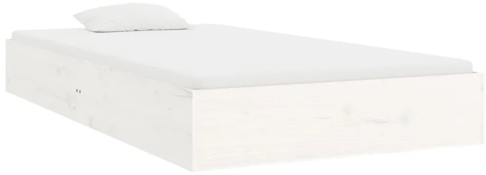 Estrutura de cama 100x200 cm madeira maciça branco
