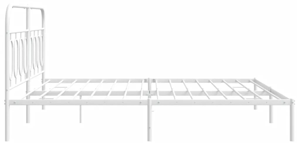 Estrutura de cama com cabeceira 180x200 cm metal branco