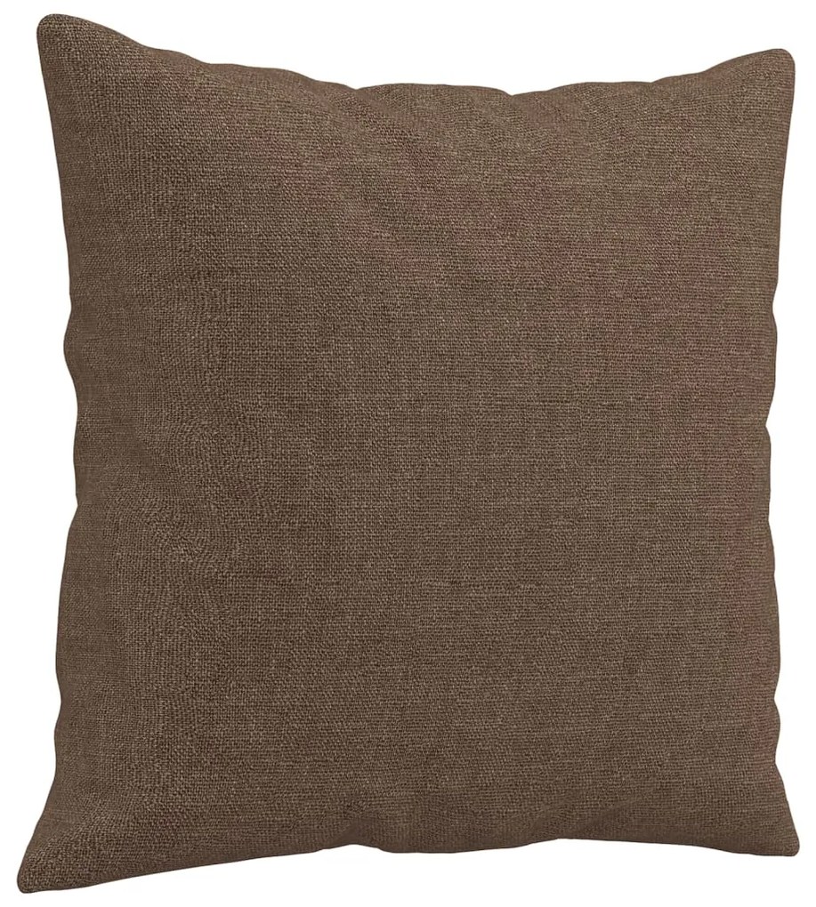 Sofá 2 lugares + almofadas decorativas 140 cm tecido castanho